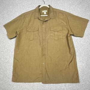 VTG 60s 70s Haband Shirt XXL Khaki Safari Short Sleeve‎ Camp 2 Chest Pockets